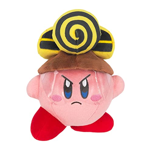 Sanei Boeki KP64 Kirby All Star Collection Drill Kirby Plush Toy, Size S, Height 6.5 inches (16.5 cm)