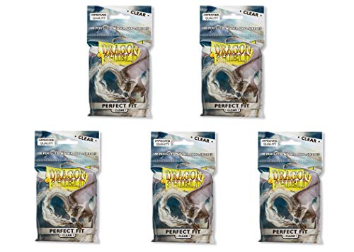 5 Packs Dragon Shield Inner Sleeve Clear Standard Size 100 ct Card Sleeves Value Bundle!