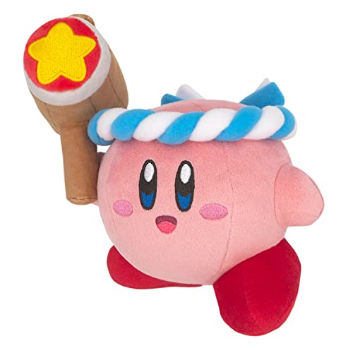 Sanei Boeki KP62 Kirby All Star Collection Hammer By Plush Toy, Size S, Height 5.9 inches (15 cm)