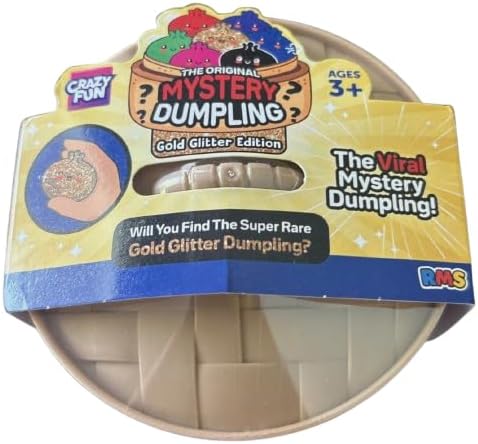 Crazy Fun Mystery Dumpling Squishy Toy 5 inch Diameter (Gold Glitter Mystery)