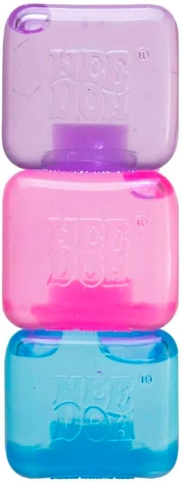 Schylling NeeDoh Nice Ice Baby 4 Pack - Sensory Squeeze Toy - 1.5" Cube - Colors May Vary