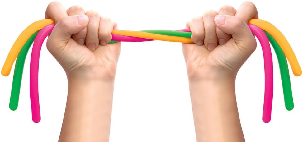 Schylling NeeDoh Noodlies - Sensory Squeeze Toy - Contains 5 Stretchy Noodles - 14" Long - Multicolored (Pack of 1)