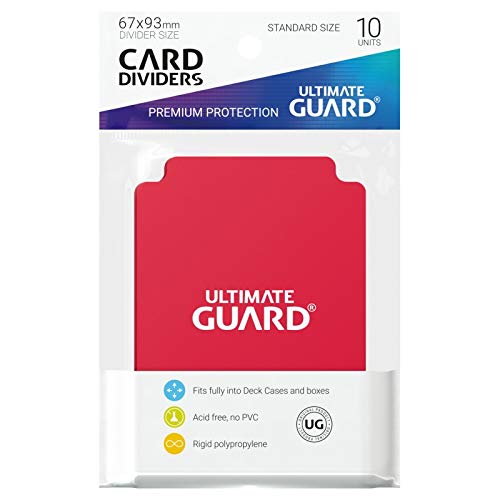 10 Packs Ultimate Guard Red Card Dividers (10) Standard Size Display Case