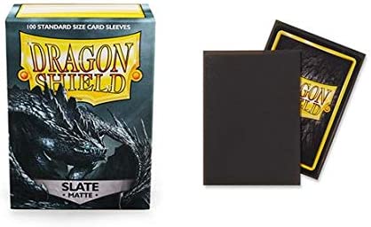 Dragon Shield 100ct Standard Card Sleeves Display Case (10 Packs) - Matte Slate Grey