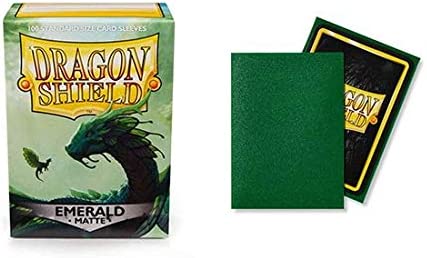 Dragon Shield 100ct Standard Card Sleeves Display Case (10 Packs) - Matte Emerald Green