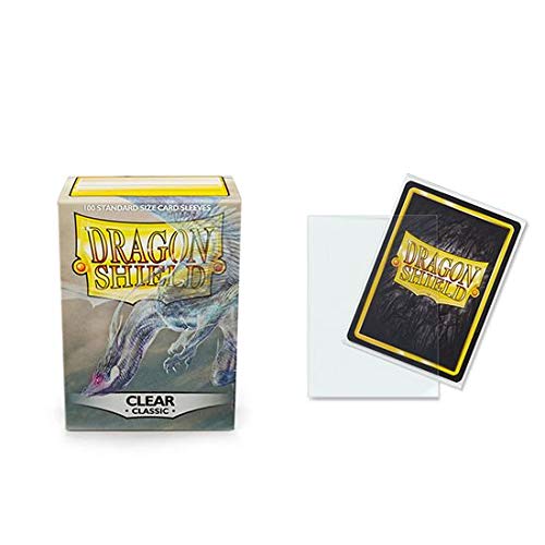 10 Packs Dragon Shield Classic Clear Standard Size 100 ct Card Sleeves Display Case