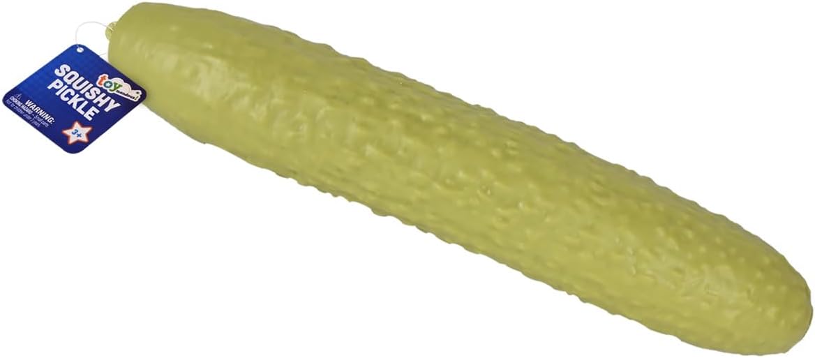 Toymendous Squishy Pickle, Jumbo 12 Inch Stress Relief Toy, Soft Squeezable Sensory Fidget for Kids, Teens and Adults