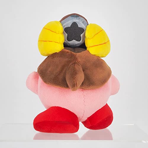 Sanei Boeki KP64 Kirby All Star Collection Drill Kirby Plush Toy, Size S, Height 6.5 inches (16.5 cm)