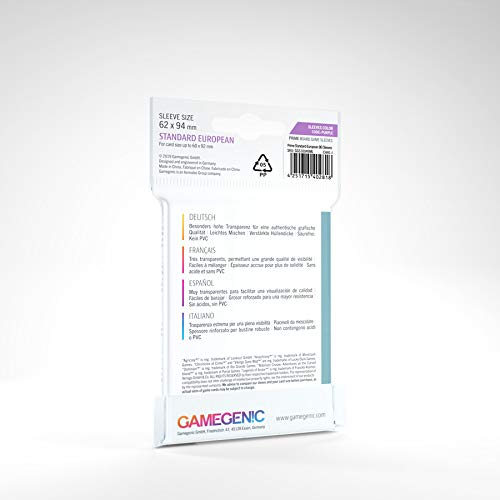 2 Packs Gamegenic Prime Board Game Sleeves 50ct Standard European Size Card Sleeves Individual Pack
