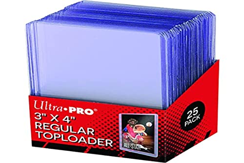 Ultra Pro 3" X 4" Clear Regular Toploader 25ct Top Loaders for Cards Baseball Card Protectors Hard Plastic Hard Card Sleeves Toploader Card Protectors Card Top Loaders