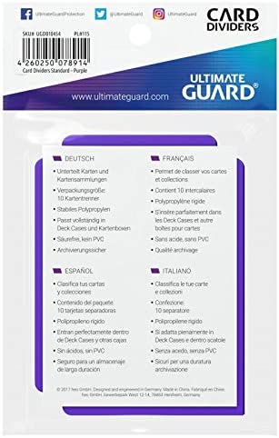 Ultimate Guard Card Dividers Lot - Purple - 10 Packs (100 Dividers)