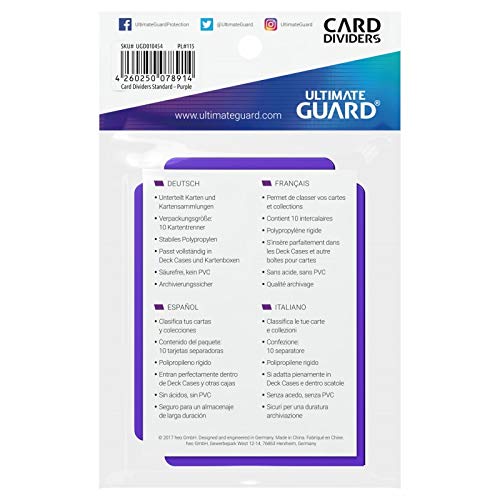 10 Packs Ultimate Guard Purple Card Dividers (10) Standard Size Display Case