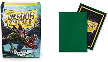 Dragon Shield 100ct Standard Card Sleeves Display Case (10 Packs) - Matte Green