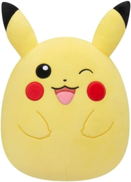 Squishmallows Pokemon Center Exclusive 12-Inch Winking Pikachu Stuffed Animal Plush Toy (Winking Pikachu)