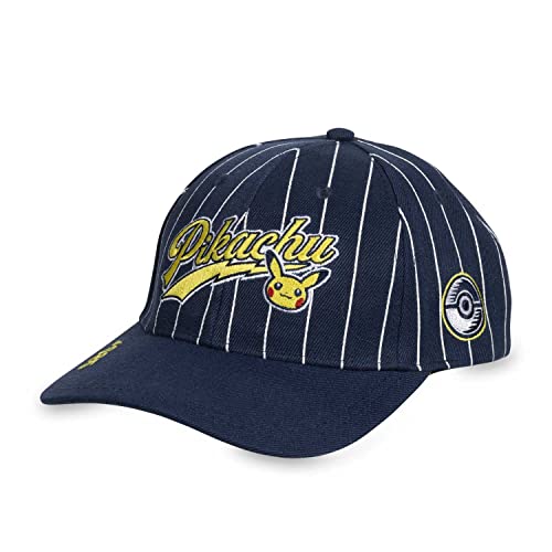 Pokemon Center Pikachu Navy Stripe Baseball Hat (One Size-Adult)