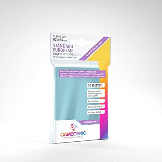 2 Packs Gamegenic Prime Board Game Sleeves 50ct Standard European Size Card Sleeves Individual Pack