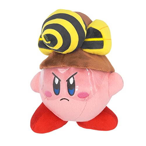 Sanei Boeki KP64 Kirby All Star Collection Drill Kirby Plush Toy, Size S, Height 6.5 inches (16.5 cm)