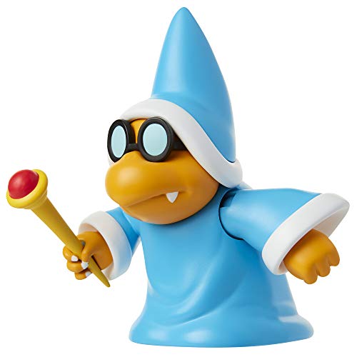 Nintendo Super Mario Collectible Magikoopa 4" Poseable Articulated Action Figure with Wand Accessory, Perfect For Kids & Collectors Alike! For Ages 3+