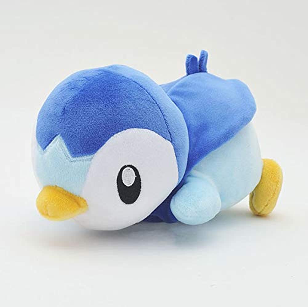 Ensky Piplup Sleeping Soft Plush Pillow, Potchima, Approx. 3.7 x 4.5 x 7.5 inches (95 x 115 x 190 mm), Polyester