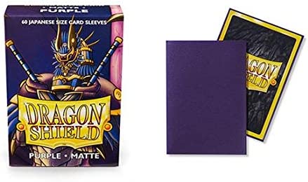 Dragon Shield 60ct Japanese Mini Card Sleeves Display Case (10 Packs) - Matte Purple