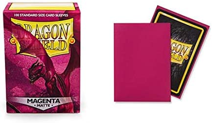 Dragon Shield 100ct Standard Card Sleeves Display Case (10 Packs) - Matte Magenta