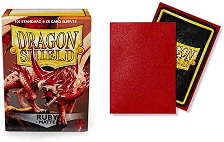 Dragon Shield 100ct Standard Card Sleeves Display Case (10 Packs) - Matte Ruby Red