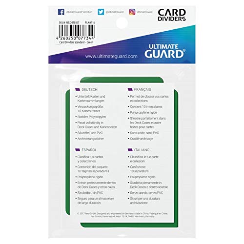 Ultimate Guard Green Card Dividers (10) Standard Size Individual Pack