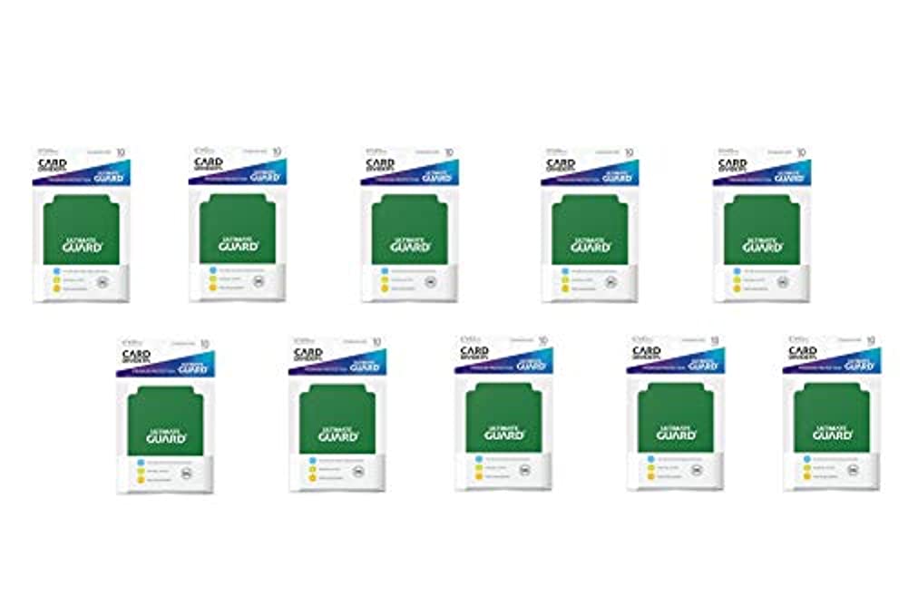 10 Packs Ultimate Guard Green Card Dividers (10) Standard Size Display Case