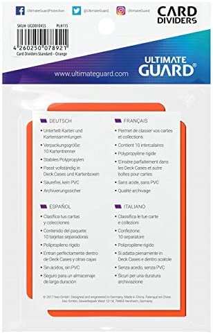 Ultimate Guard Card Dividers Lot - Orange - 10 Packs (100 Dividers)