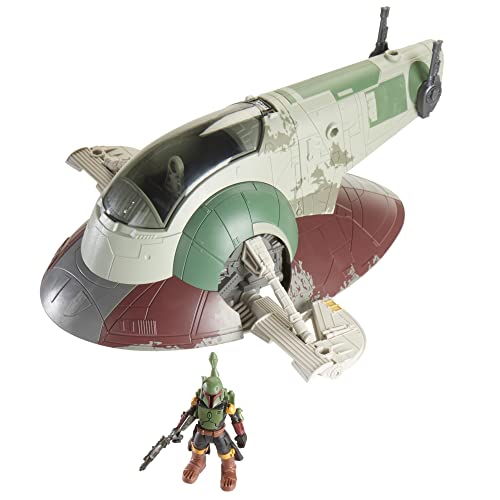 Star Wars Mission Fleet Starship Skirmish, 2.5 Inch Boba Fett Action Figure and Starship Vehicle, Toys for 4 Year Old Boys and Girls and Up
