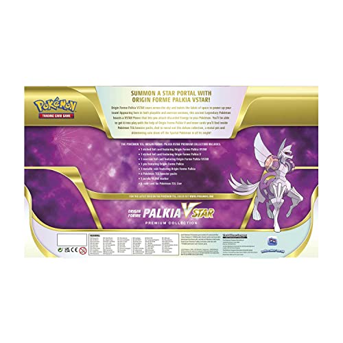 Pokemon TCG: Origin Forme Palkia VSTAR Premium Collection (2 Engraved Cards, 1 Oversized Card and 5 Boosters)
