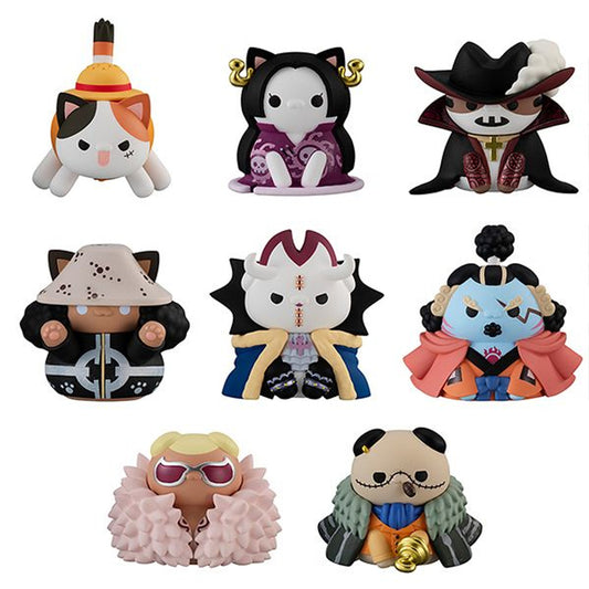 MegaHouse Mega Cat Project One Piece Nyan Piece Nyan! Luffy and the Seven Warlords of the Sea 8pcs Complete Box