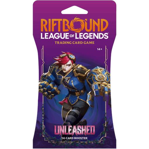 Riftbound League of Legends TCG Unleashed Sleeved Booster Pack, 14 Trading Cards, English Edition, 1 Pack, Random Artwork Copy title