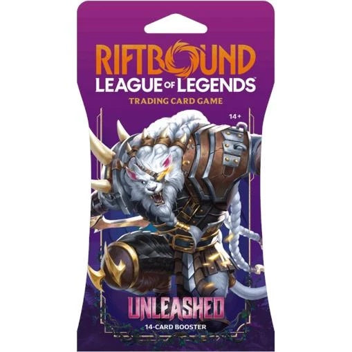 Riftbound League of Legends TCG Unleashed Sleeved Booster Pack, 14 Trading Cards, English Edition, 1 Pack, Random Artwork Copy title