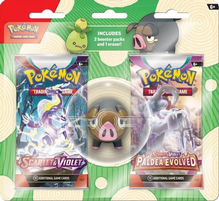 POKEMON TCG: BACK TO SCHOOL 2023: ERASER BLISTER -1 OF 2 RANDOM ERASERS (SMOLIV OR LECHONK)