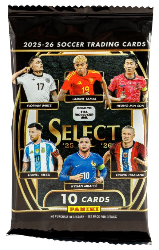 2025-26 Panini Select Road to FIFA World Cup 2026 Soccer Trading Cards Mega Pack - 10 Cards