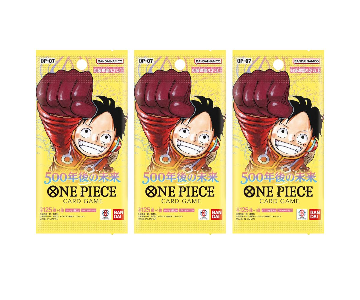 Bandai One Piece Card Game OP-07 500 Years in the Future Booster Pack (Japanese) - 3 Packs - 18 Cards