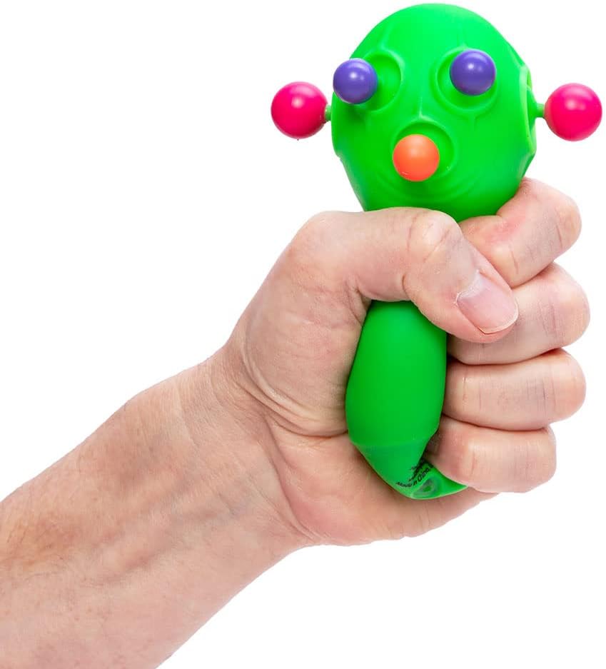 Schylling NeeDoh Panic Pete - Sensory Squeeze Toy - Popping Eyes, Ears & Nose - 4" Tall - Color May Vary (Pack of 1)