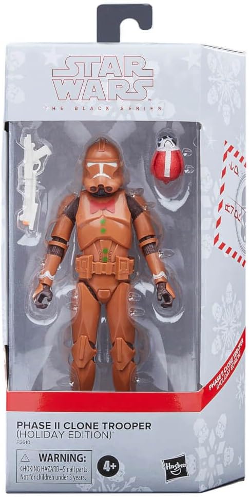Star Wars The Black Series Phase II Clone Trooper (Holiday Edition) 6-Inch F5610 Multicolored Collectible Figure Ages 4 and Up