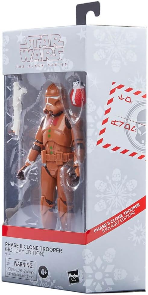 Star Wars The Black Series Phase II Clone Trooper (Holiday Edition) 6-Inch F5610 Multicolored Collectible Figure Ages 4 and Up