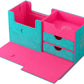 Gamegenic The Academic 133+ XL Premium Deck Box | Double-Sleeved Card Storage | Card Game Protector | Holds Up to 122 Cards Plus Game Accessories | Teal/Pink Color