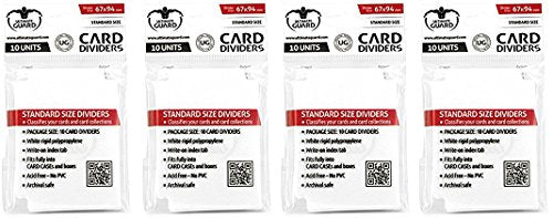 40 Ultimate Guard Trading Card Dividers (4 10ct Packs) White