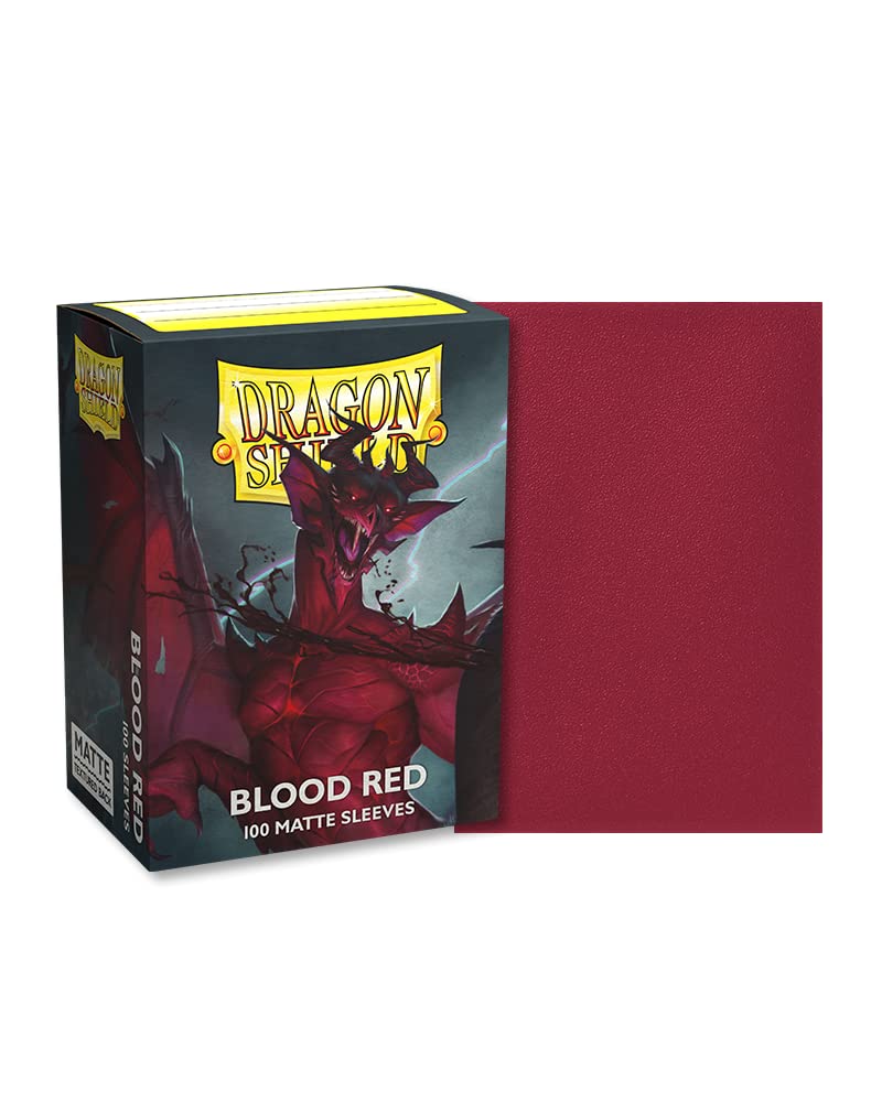 Arcane Tinmen Dragon Shield Sleeves  Matte: Blood Red 100CT - MTG Card Sleeves are Smooth & Tough - Compatible with Pokemon & Magic The Gathering Card Sleeves (AT-11050)