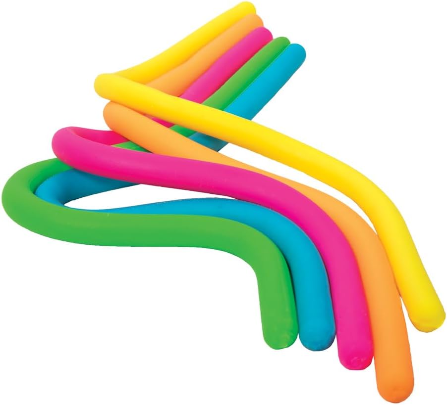 Schylling NeeDoh Noodlies - Sensory Squeeze Toy - Contains 5 Stretchy Noodles - 14" Long - Multicolored (Pack of 1)