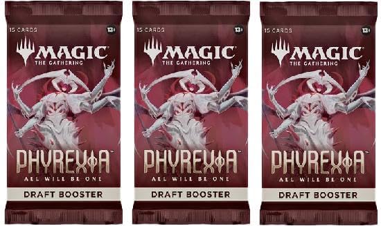 3 Packs Magic: the Gathering Draft Booster Pack Lot MTG Phyrexia all will be one