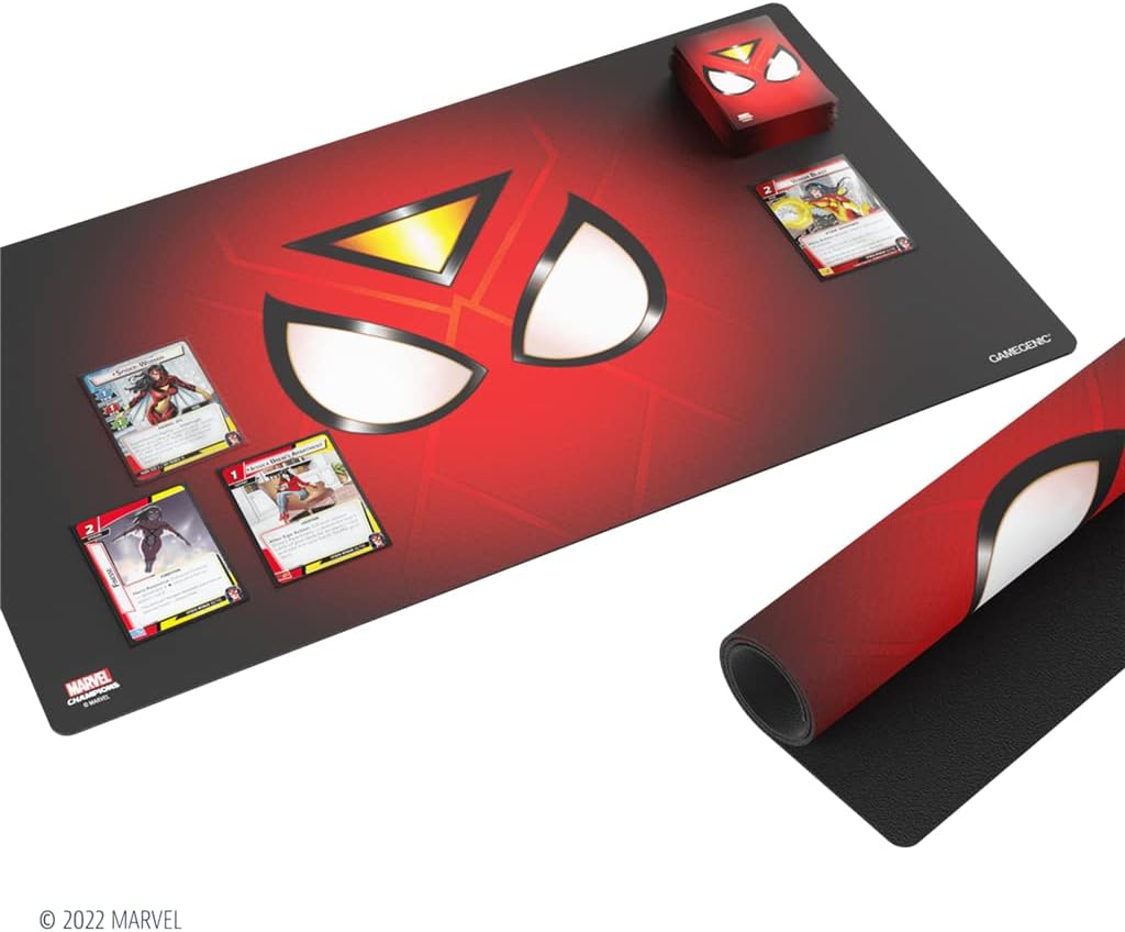 Gamegenic Marvel Champions Spider-Woman Game Mat | Slip-Resistant 24" by 14" Rubber Mat | Designed for Use with Marvel Champions The Card Game | Compatible with Other TCGs and LCGs | Made