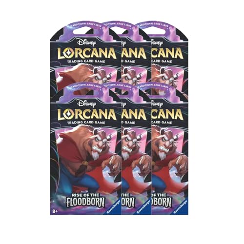 6 Packs Ravensburger 12 Card Booster Pack Lorcana Rise of the Floodborn