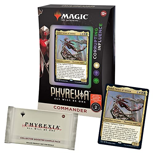 Magic: The Gathering Phyrexia: All Will Be One Commander Deck Corrupting Influence + Collector Booster Sample Pack