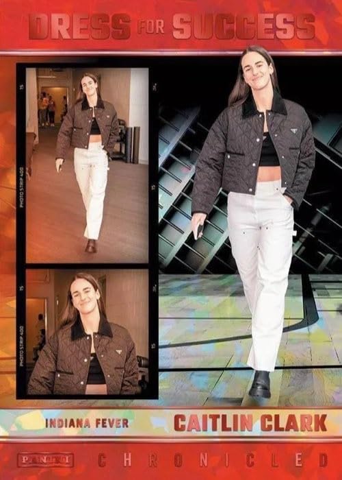 2025 Panini Caitlin Clark Chronicled Trading Card Collection and Keepsake (Look for The Exclusive Red Holo and Red Cracked Ice Parallels)