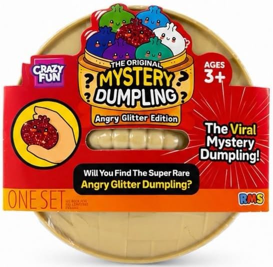 The Original Mystery Dumpling Squishy 3.5 Inch Diameter (Angry Glitter Edition)